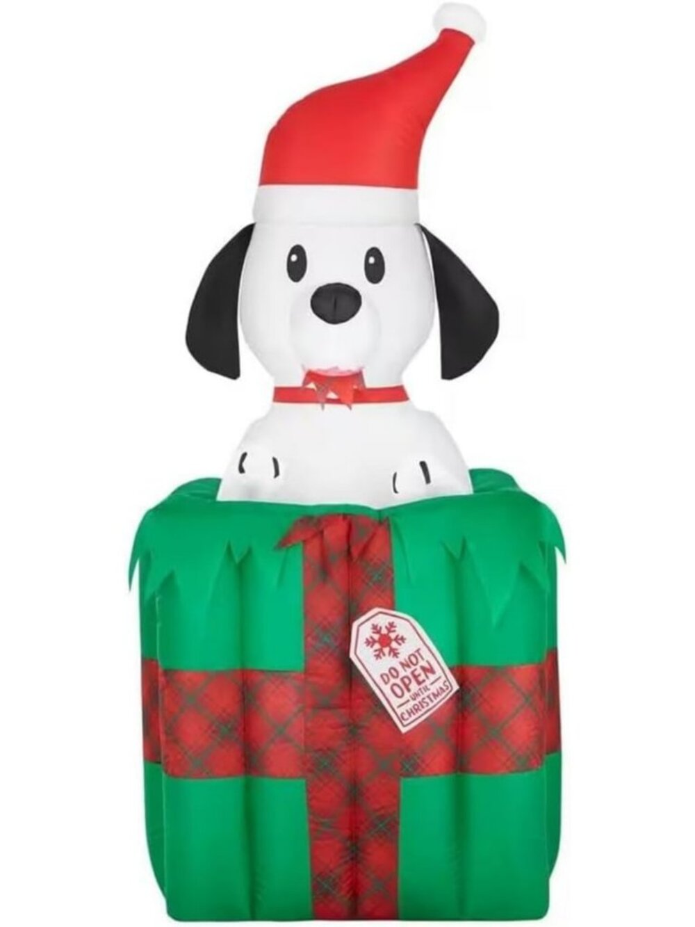 5' Inflatable Christmas Puppy Dog in Santa Hat - Holiday Gift Box Decor